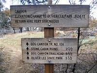 Dog Canyon Trailhead Sign